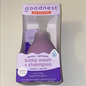 Goodnest Baby & Toddler Travel Soap Tablets + Reusable Pump Bottle Lavender